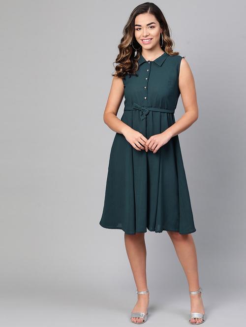 tie front flared dress - 17127253 - Very Small Image - 1