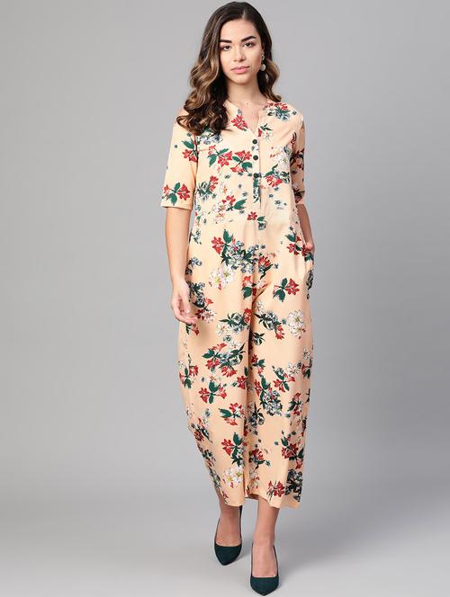 floral full leg jumpsuit - 17127262 - Very Small Image - 1