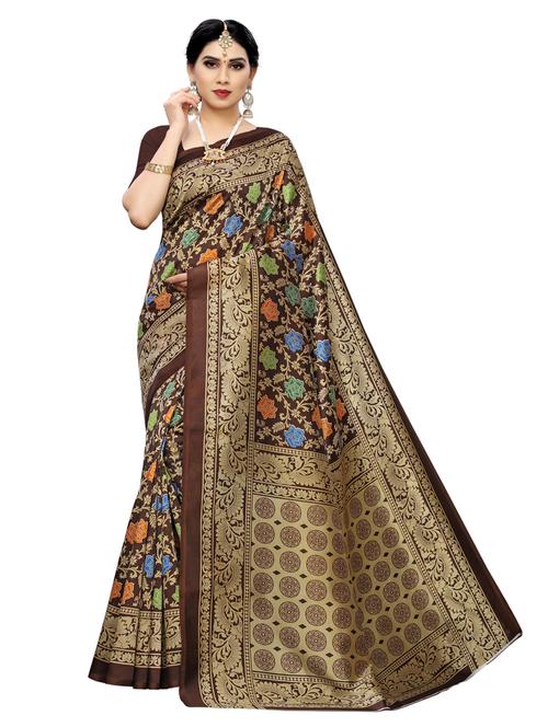 floral printed saree with blouse - 17128213 - Very Small Image - 1