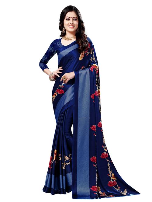 checkered printed saree with blouse - 17128234 - Very Small Image - 1