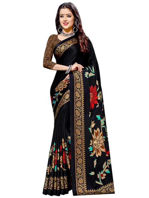 floral printed saree with blouse - 17128249 - Very Small Image - 1