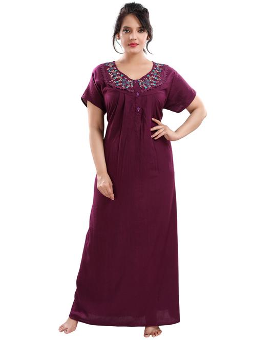 embroidered nightwear gown - 17129435 - Very Small Image - 1