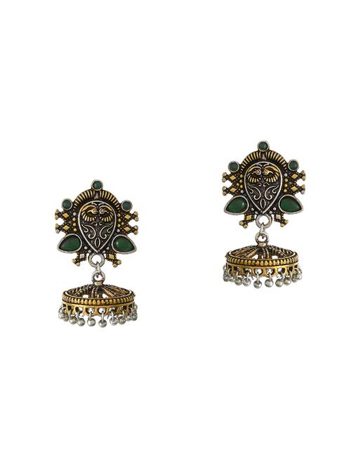 gold silver tone silver plated jhumka earring - 17130102 - Very Small Image - 1