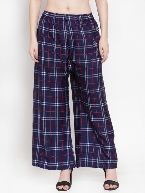 checkered flared palazzo - 17130406 - Very Small Image - 1