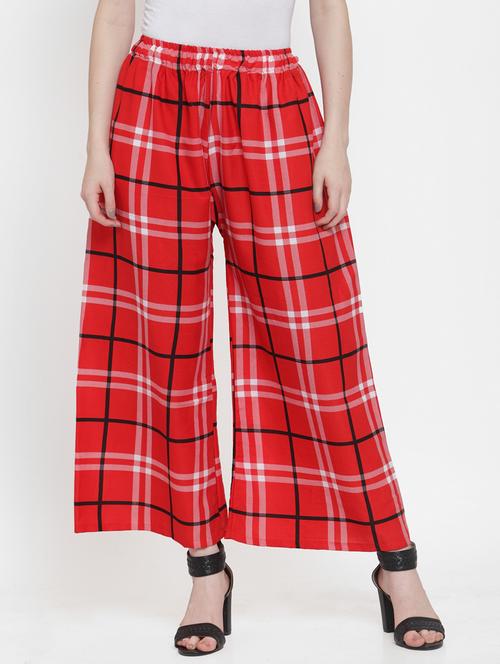checkered flared palazzo - 17130411 - Very Small Image - 1