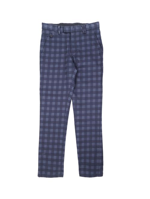 dark blue cotton blend casual trouser - 17130627 - Very Small Image - 1