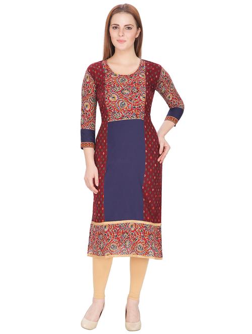printed straight kurta - 17131292 - Very Small Image - 1