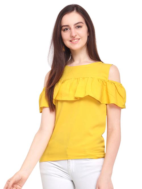 yellow crepe tank top - 17133993 - Very Small Image - 1