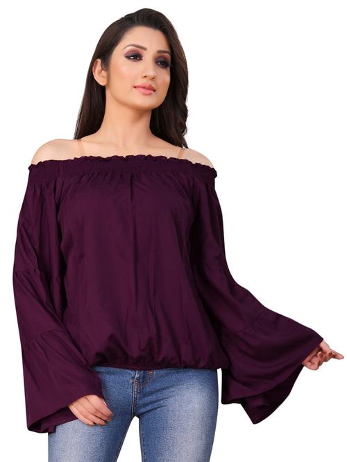 off shoulder bell sleeves top - 17133997 - Very Small Image - 1
