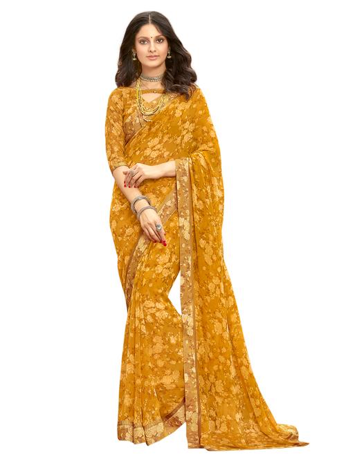 floral printed saree with blouse - 17134682 - Very Small Image - 1