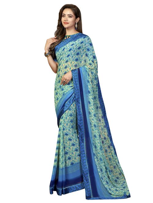 tie & dye printed saree with blouse - 17134694 - Very Small Image - 1
