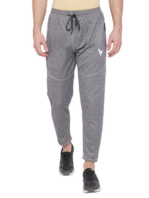 grey solid full length track pant - 17134748 - Very Small Image - 1