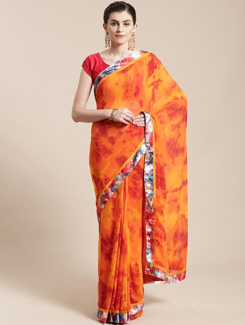 abstract woven saree with blouse - 17134826 - Very Small Image - 1