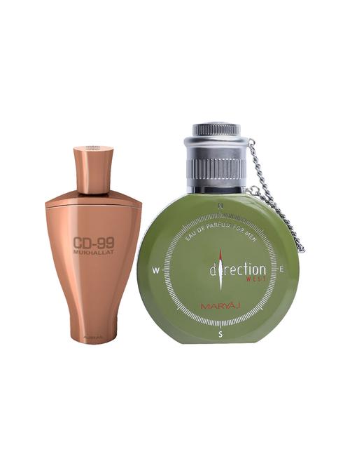 ajmal cd 99 mukhallat cp 14ml for unisex and maryaj direction west edp green 100ml for men + 2 parfum testers free - 17135395 - Very Small Image - 1