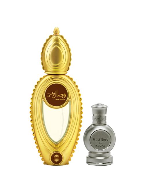 ajmal wisal edp musky 50ml for women and rose cp musky alcohol-free attar 12ml for unisex + 2 parfum testers free - 17135405 - Very Small Image - 1