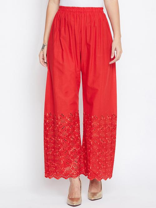 embroidered straight palazzo - 17136287 - Very Small Image - 1