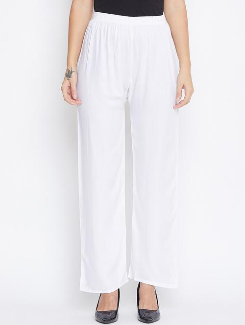 white cotton palazzos - 17136289 - Very Small Image - 1