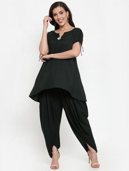solid kurta dhoti set - 17136503 - Very Small Image - 1