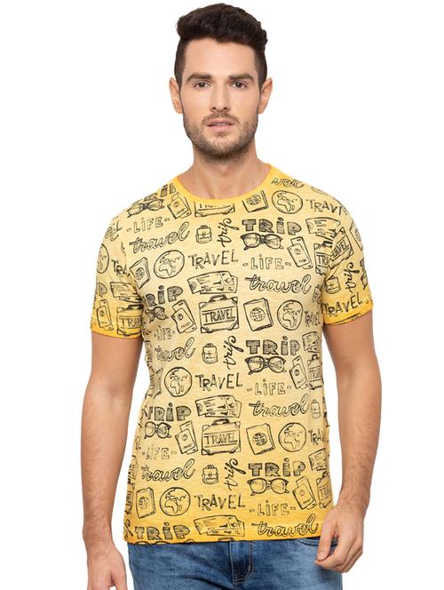 yellow all over print t-shirt - 17136579 - Very Small Image - 1