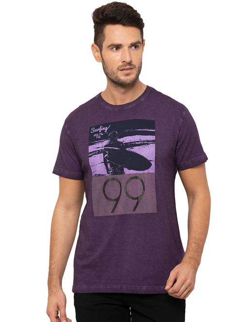 purple front print t-shirt - 17136587 - Very Small Image - 1