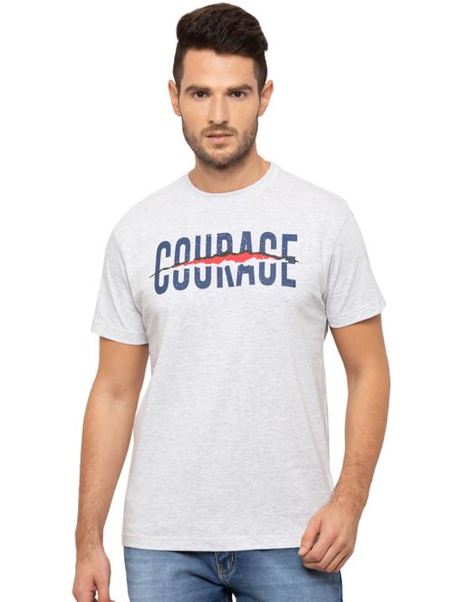 grey typographic chest print t-shirt - 17136595 - Very Small Image - 1
