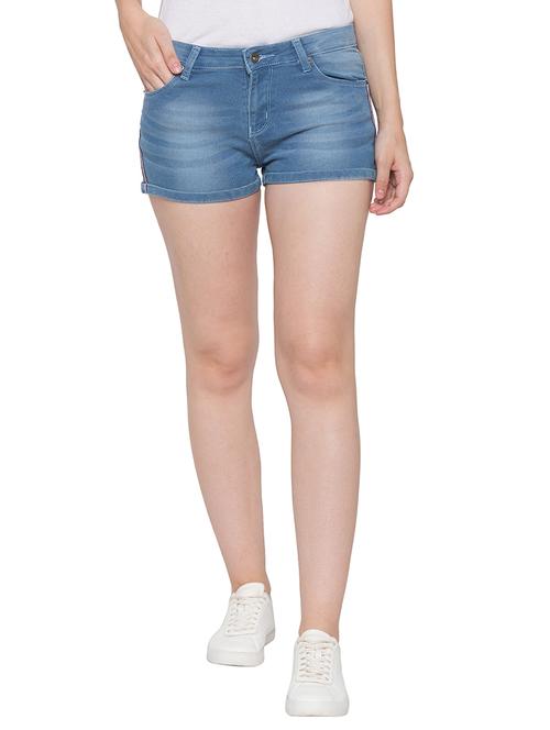 side tape denim shorts - 17136629 - Very Small Image - 1