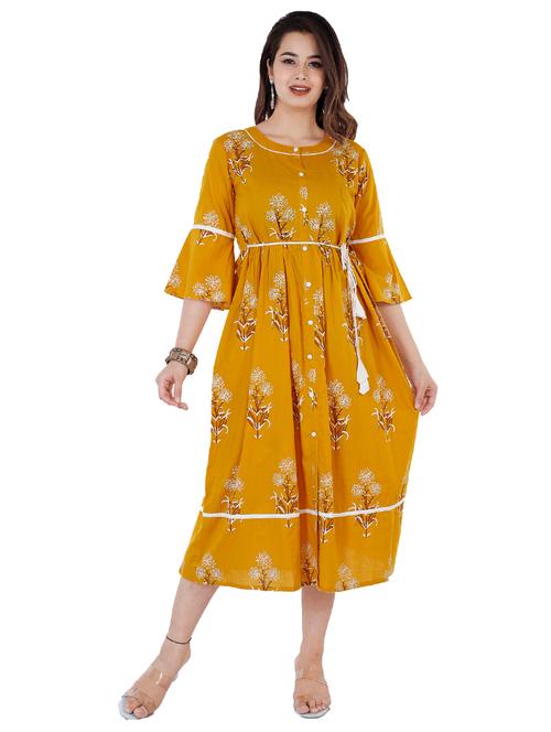floral flared ethnic dress - 17136844 - Very Small Image - 1