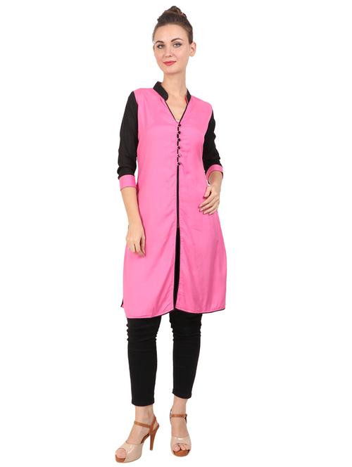 contrast a-line kurta - 17137199 - Very Small Image - 1