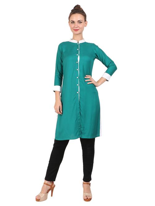 contrast a-line kurta - 17137202 - Very Small Image - 1