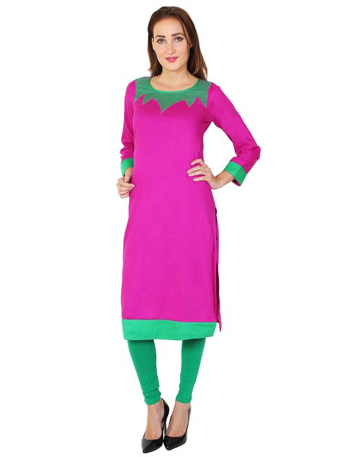 contrast straight kurta - 17137218 - Very Small Image - 1