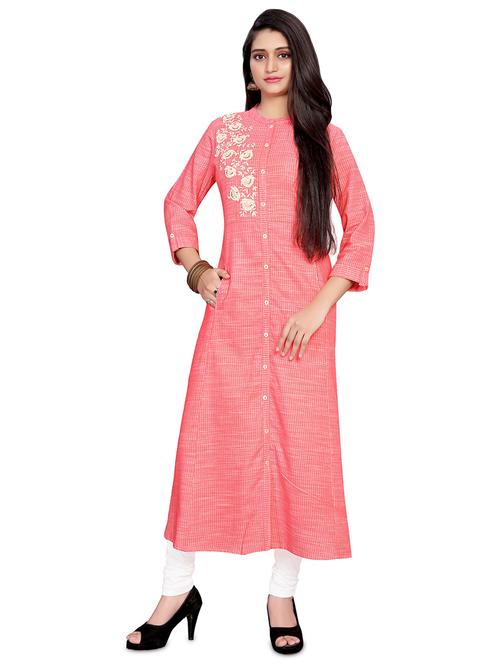 embroidered a-line kurta - 17137315 - Very Small Image - 1