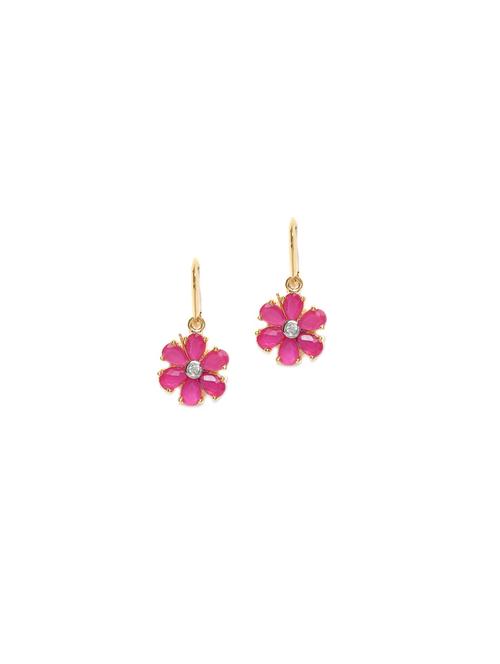 pink metal drop earring - 17137467 - Very Small Image - 1