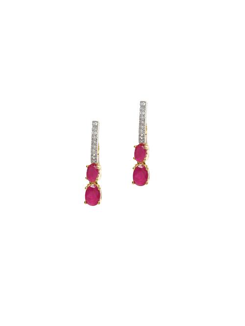 pink metal drop earring - 17137495 - Very Small Image - 1