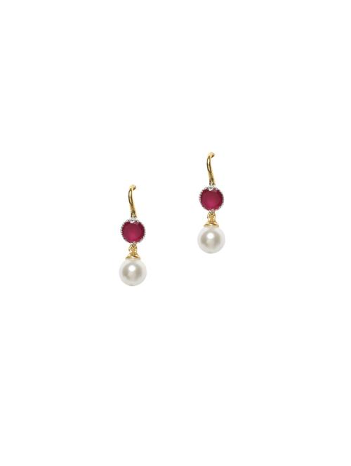 pink metal drop earring - 17137505 - Very Small Image - 1