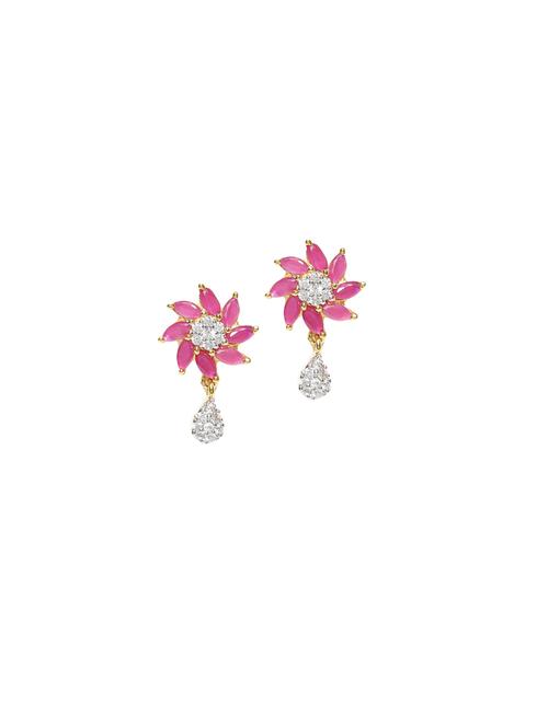 pink metal drop earring - 17137519 - Very Small Image - 1