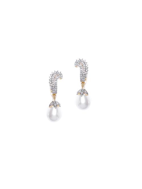 silver metal drop earring - 17137543 - Very Small Image - 1