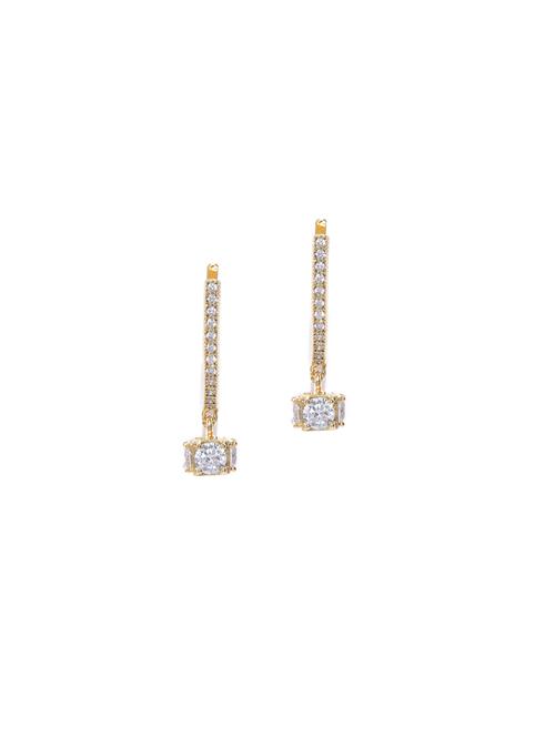 gold metal drop earring - 17137557 - Very Small Image - 1