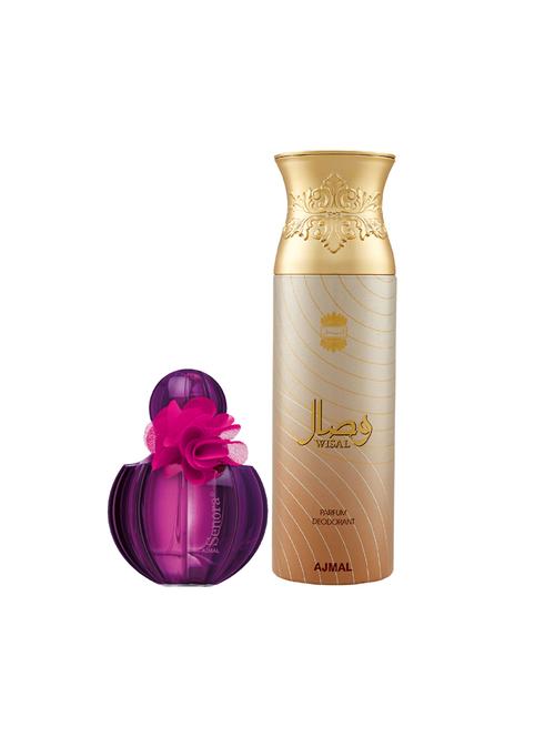 ajmal senora edp spicy perfume 75ml for women and wisal deodorant musky 200ml for women+ 2 parfum testers free - 17137809 - Very Small Image - 1