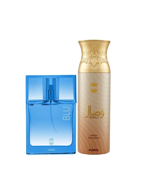 ajmal blu femme edp woody perfume 50ml for women and wisal deodorant musky 200ml for women+ 2 parfum testers free - 17137814 - Very Small Image - 1