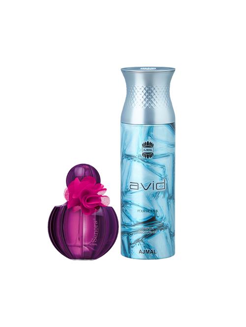 ajmal senora edp spicy perfume 75ml for women and avid homme deodorant aquatic woody 200ml for men+ 2 parfum testers free - 17137840 - Very Small Image - 1