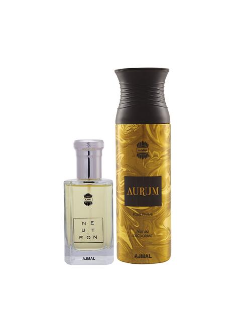 ajmal neutron edp perfume 100ml for men and aurum femme deodorant 200ml for women+ 2 parfum testers free - 17137856 - Very Small Image - 1