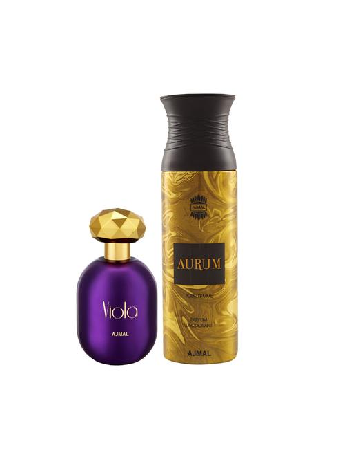 ajmal viola edp perfume 75ml for women and aurum femme deodorant 200ml for women+ 2 parfum testers free - 17137872 - Very Small Image - 1