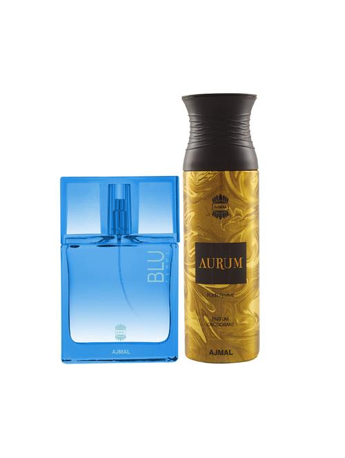 ajmal blu femme edp woody perfume 50ml for women and aurum femme deodorant 200ml for women+ 2 parfum testers free - 17137876 - Very Small Image - 1