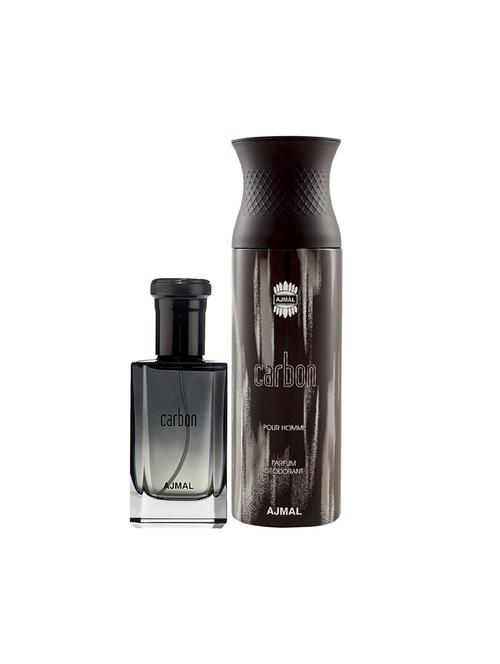 ajmal carbon edp spicy perfume 100ml for men and carbon homme deodorant spicy 200ml for men+ 2 parfum testers free - 17138041 - Very Small Image - 1
