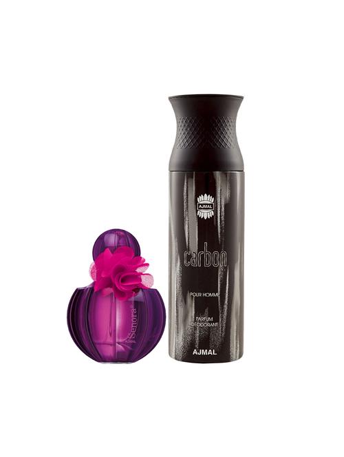 ajmal senora edp spicy perfume 75ml for women and carbon homme deodorant spicy 200ml for men+ 2 parfum testers free - 17138057 - Very Small Image - 1