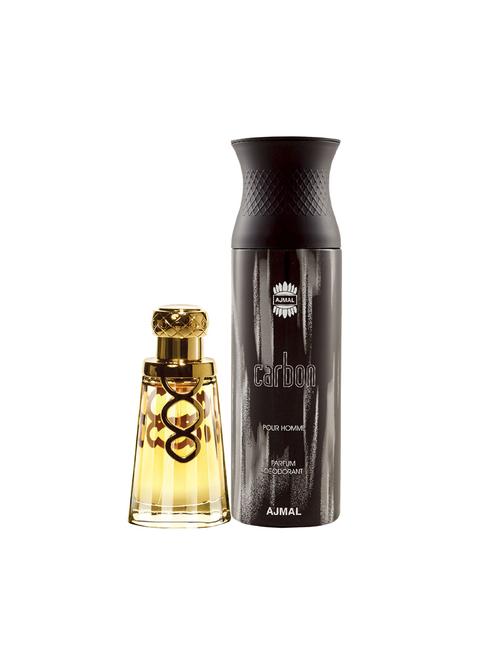 ajmal khallab edp woody oudh perfume 50ml for unisex and carbon homme deodorant spicy 200ml for men+ 2 parfum testers free - 17138061 - Very Small Image - 1