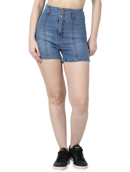 high rise denim shorts - 17138775 - Very Small Image - 1
