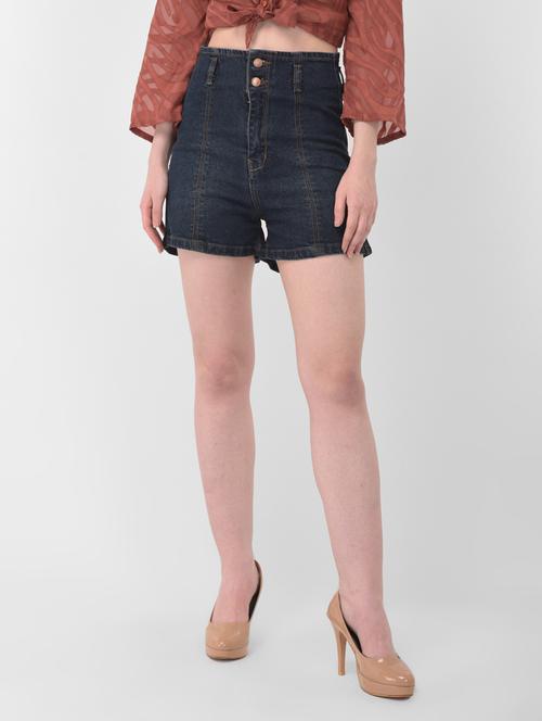 high rise denim shorts - 17138776 - Very Small Image - 1