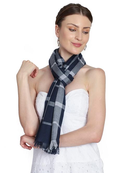 navy blue viscose stole - 17139842 - Very Small Image - 1