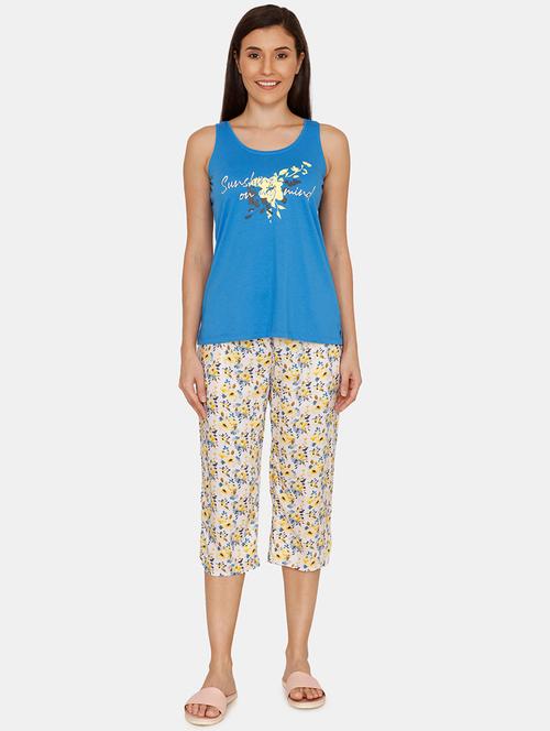 round neck tee with capri set - 17140130 - Very Small Image - 1